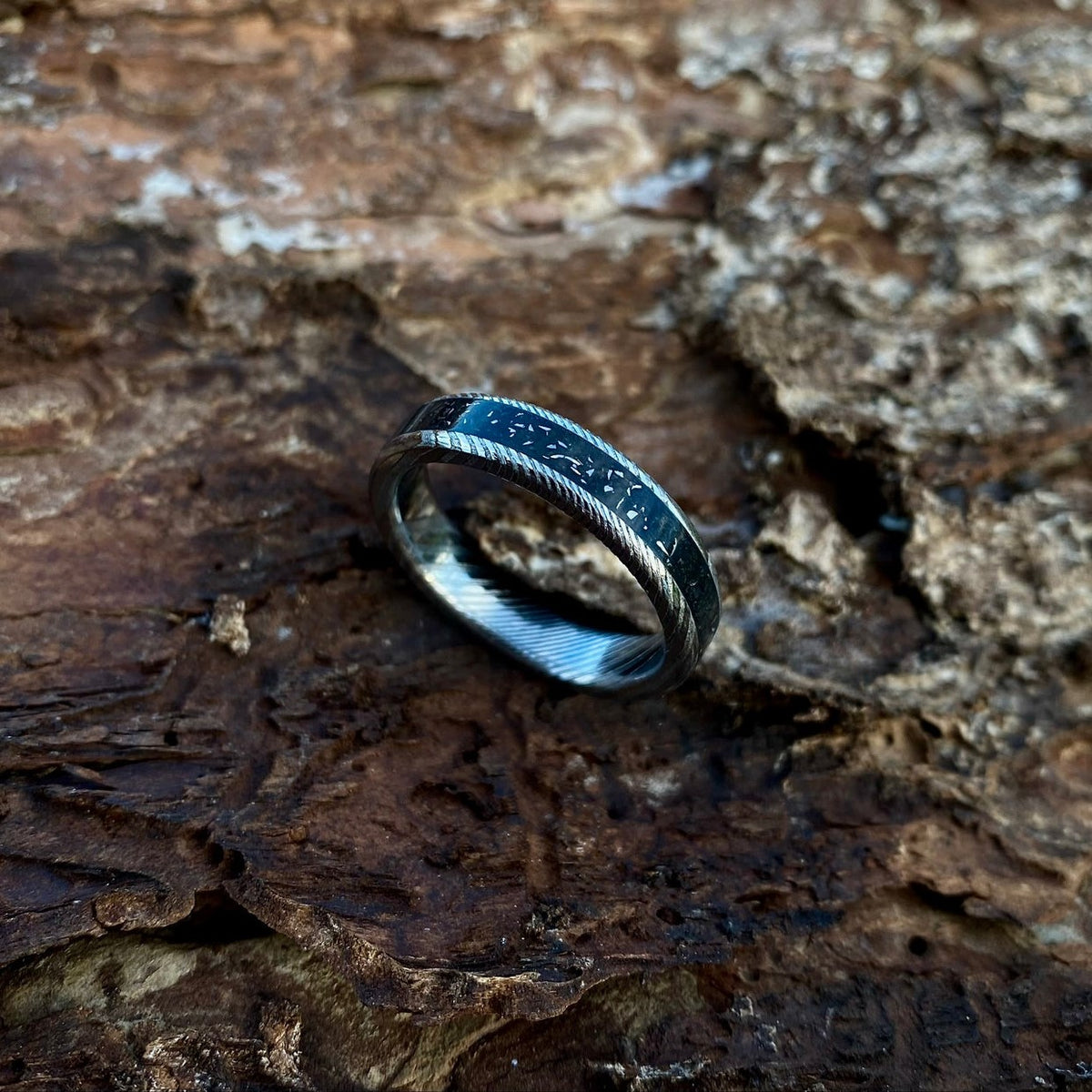 Damascus Steel and Meteorite Ring