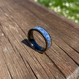 Anello di Ceramica Nera, LapisLazuli e Foglia d’Oro