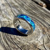 Anello di Opale "Peacock Blue"