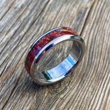 Opal, Carnelian, Brass, Purple Agate with Bronzite and Coral Ring