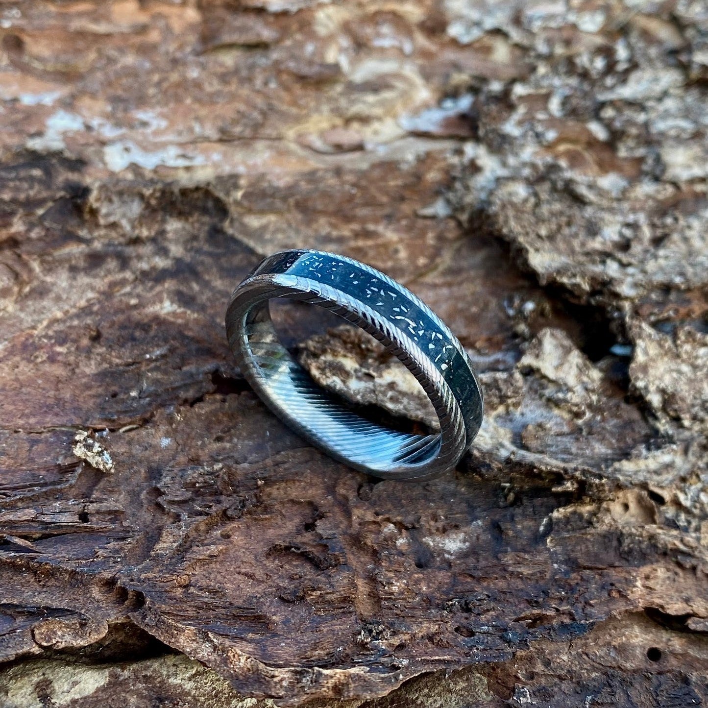 Damascus Steel and Meteorite Ring