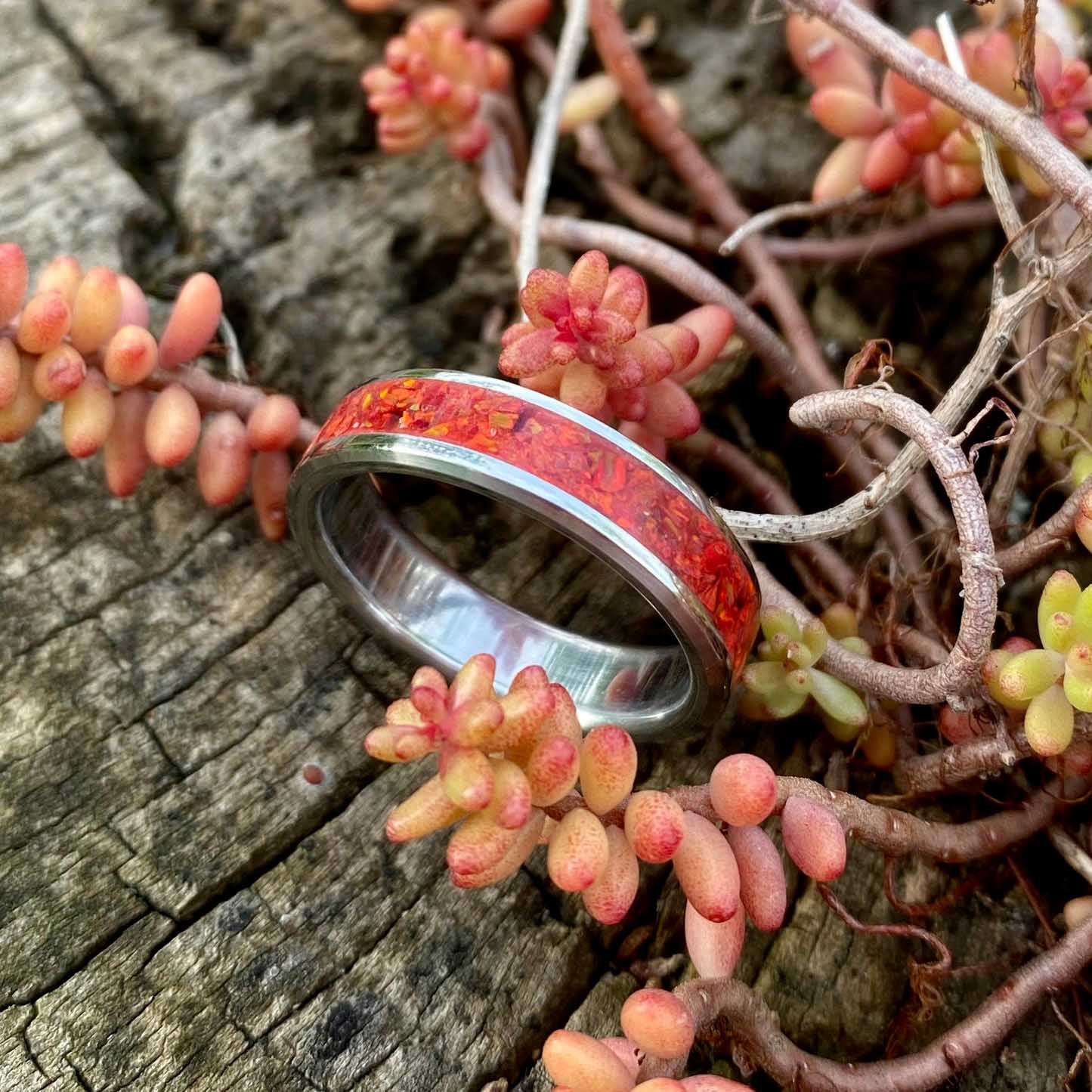 Anello di Opale "Crimson Red"