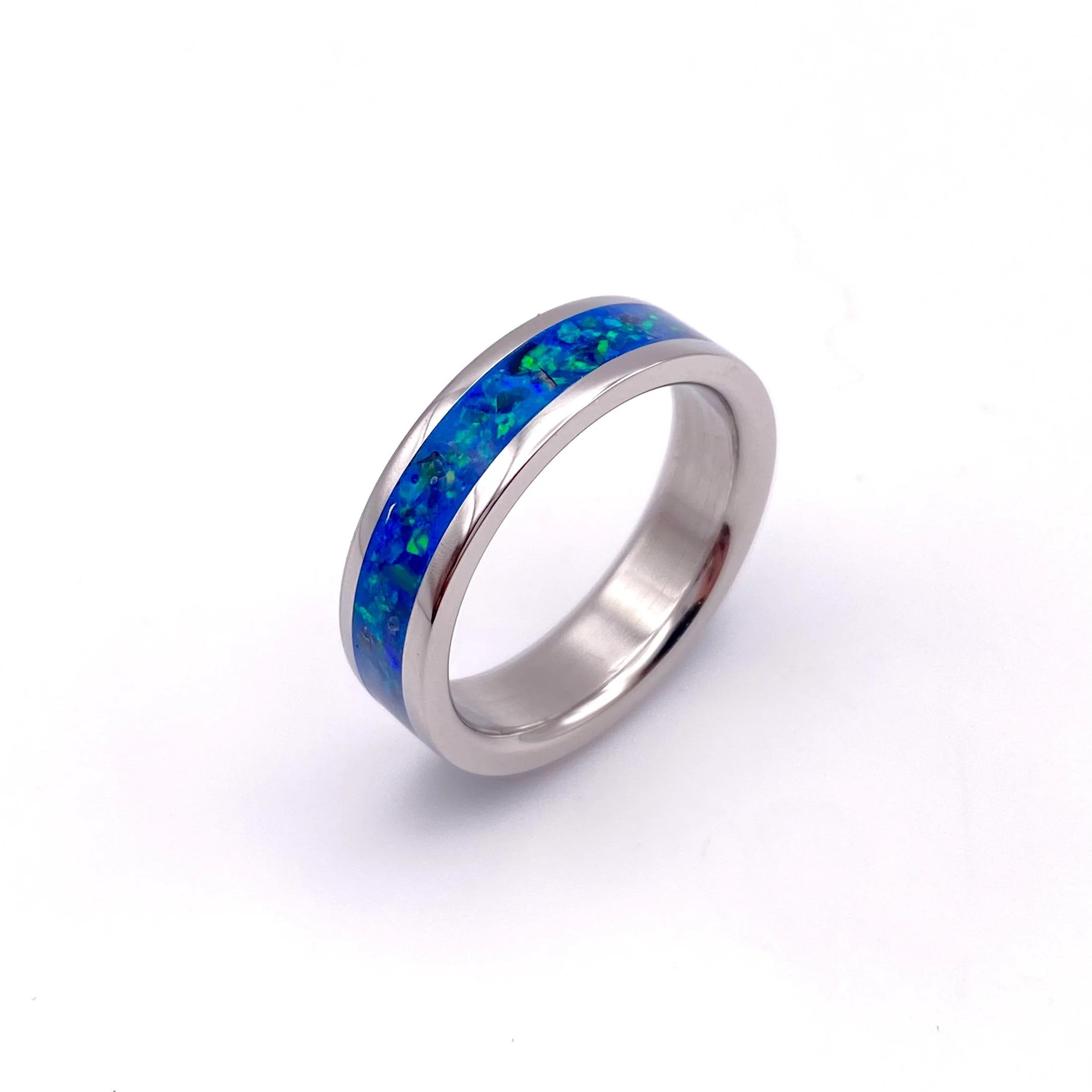 Anello di Opale "Peacock Blue"