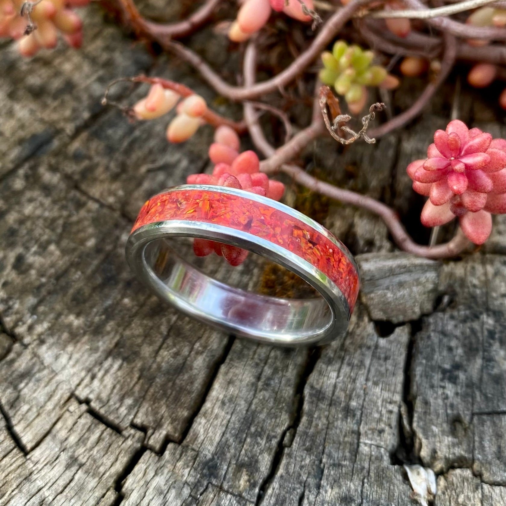 Crimson Red Opal Ring