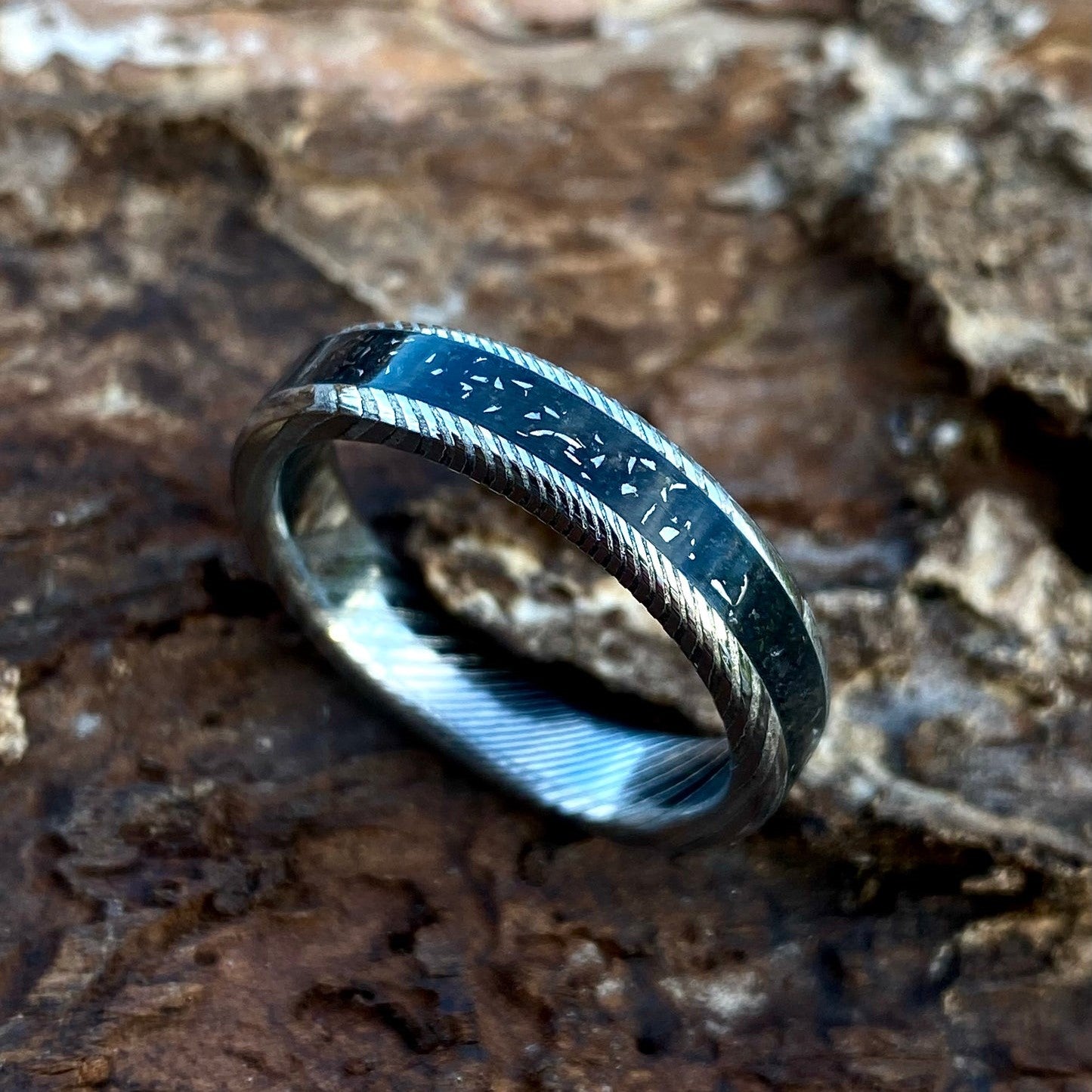 Damascus Steel and Meteorite Ring