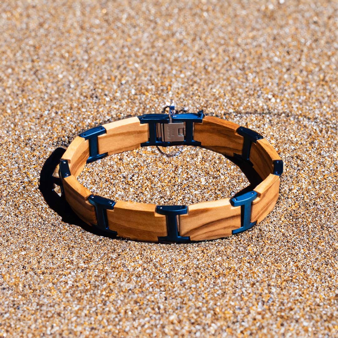 Bracciale Bologna in Acciaio e Legno di Ulivo - Eleganza e Natura