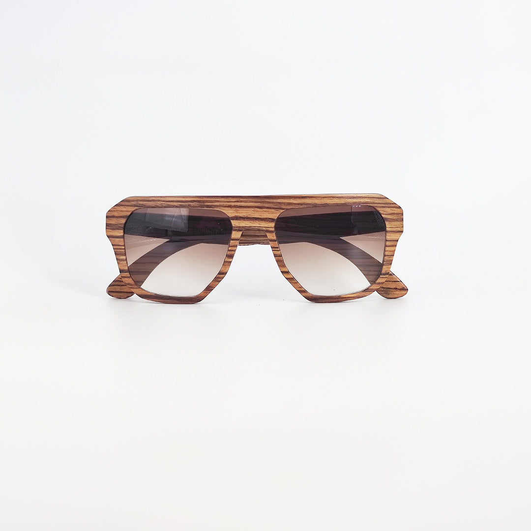 Massimo Annibali Sunglasses in Zebra Wood - LIVORNO model