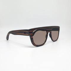 Massimo Annibali Sunglasses in Dark Zebrano Wood - FIRENZE Model