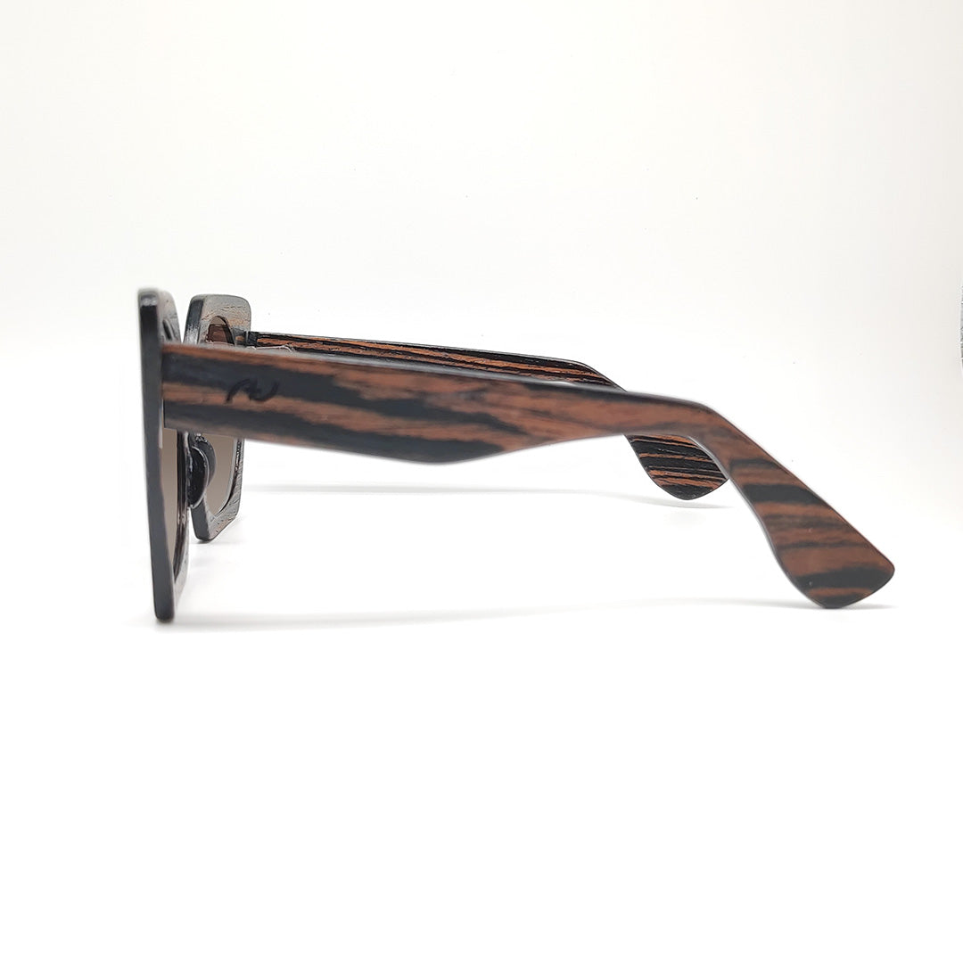 Massimo Annibali Sunglasses in Dark Zebrano Wood - ROMA Model