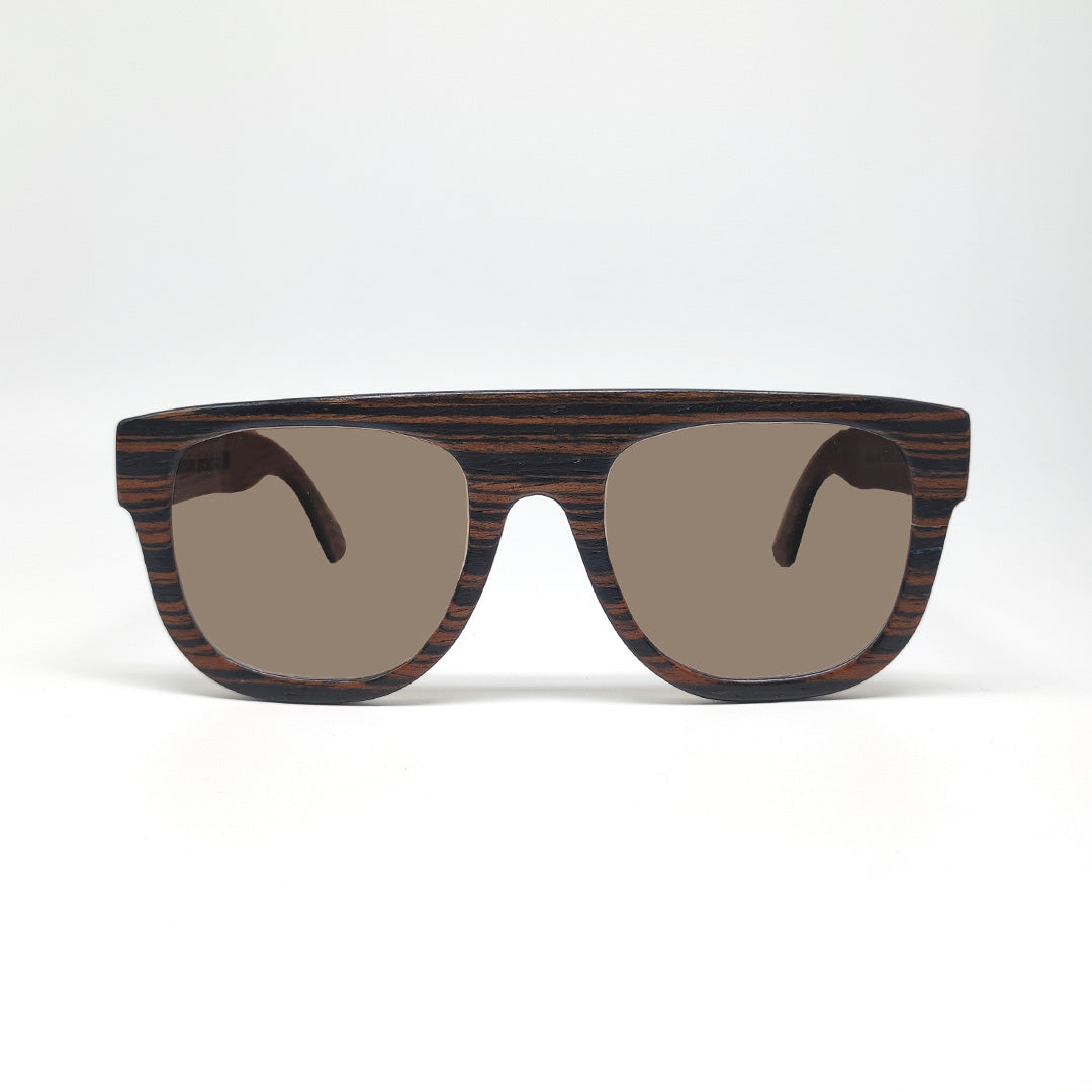 Massimo Annibali Sunglasses in Dark Zebrano Wood - FIRENZE Model