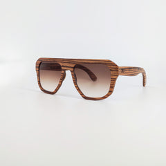 Massimo Annibali Sunglasses in Zebra Wood - LIVORNO model