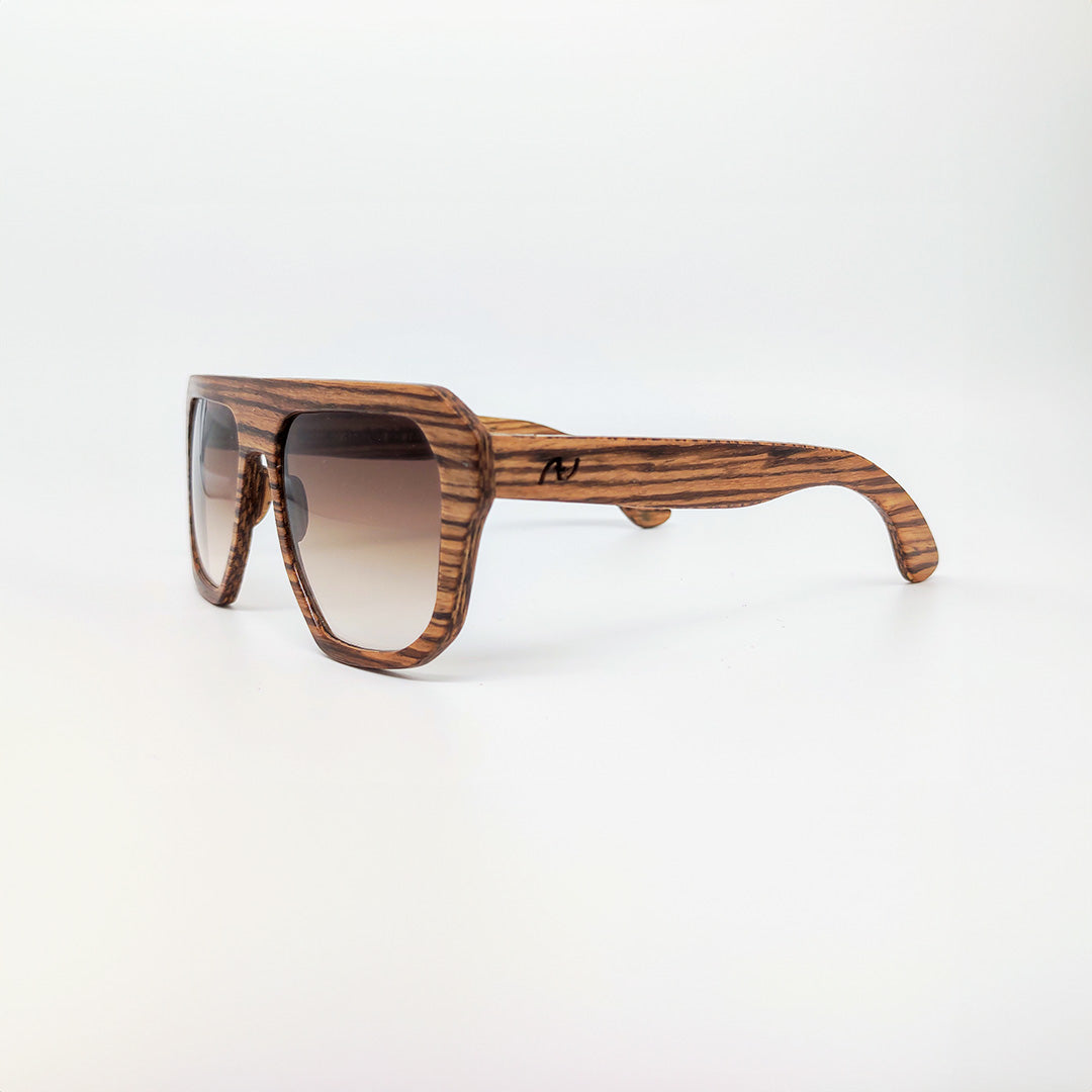 Massimo Annibali Sunglasses in Zebra Wood - LIVORNO model