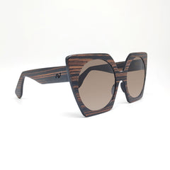 Massimo Annibali Sunglasses in Dark Zebrano Wood - ROMA Model