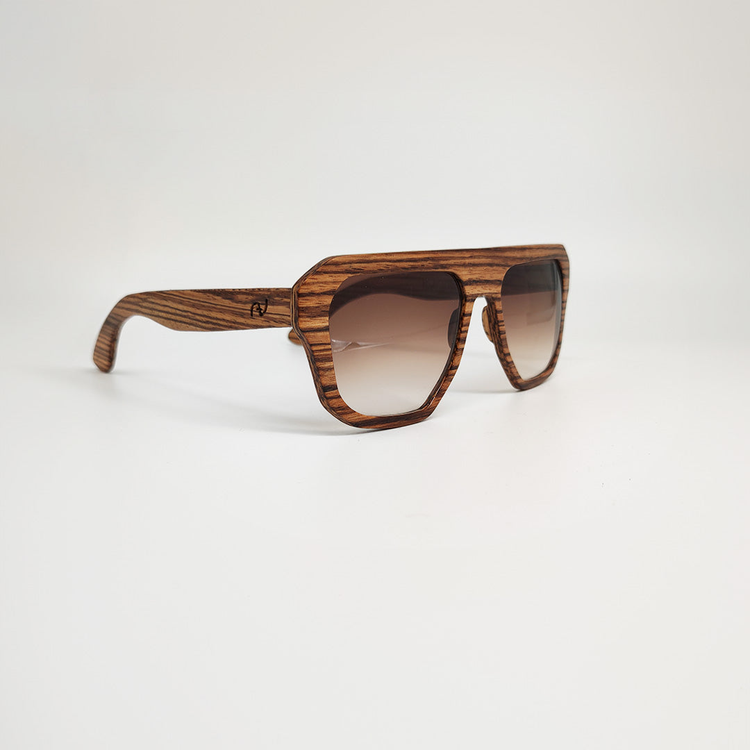 Massimo Annibali Sunglasses in Zebra Wood - LIVORNO model