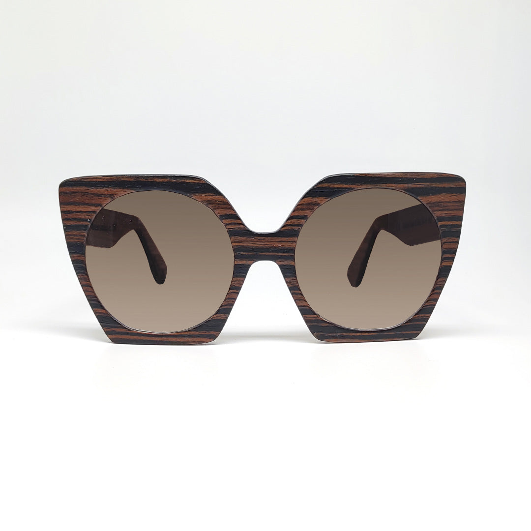 Massimo Annibali Sunglasses in Dark Zebrano Wood - ROMA Model