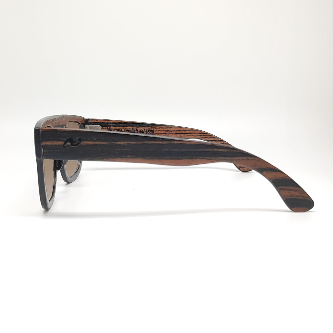 Massimo Annibali Sunglasses in Dark Zebrano Wood - FIRENZE Model