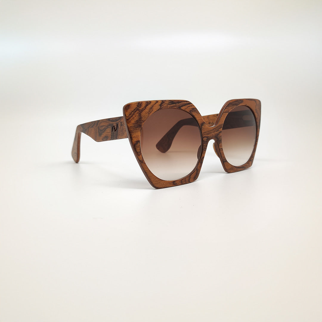 Massimo Annibali Sunglasses in Walnut Burl - ROMA Model