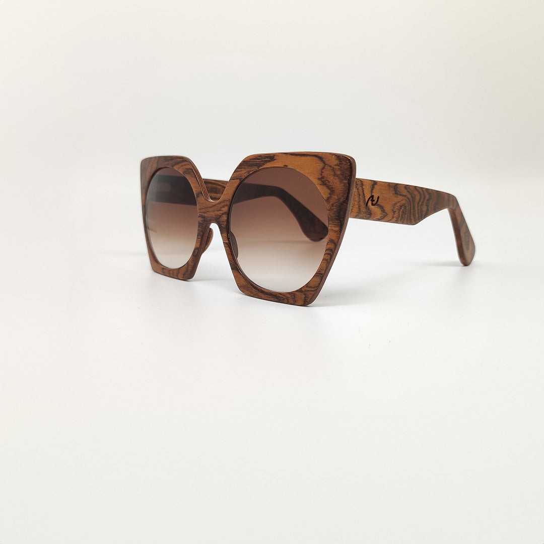 Massimo Annibali Sunglasses in Walnut Burl - ROMA Model