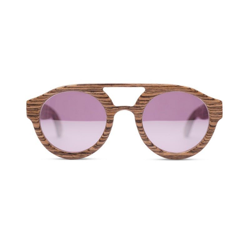 Massimo Annibali Sunglasses in Zebrano Wood - MILANO Model